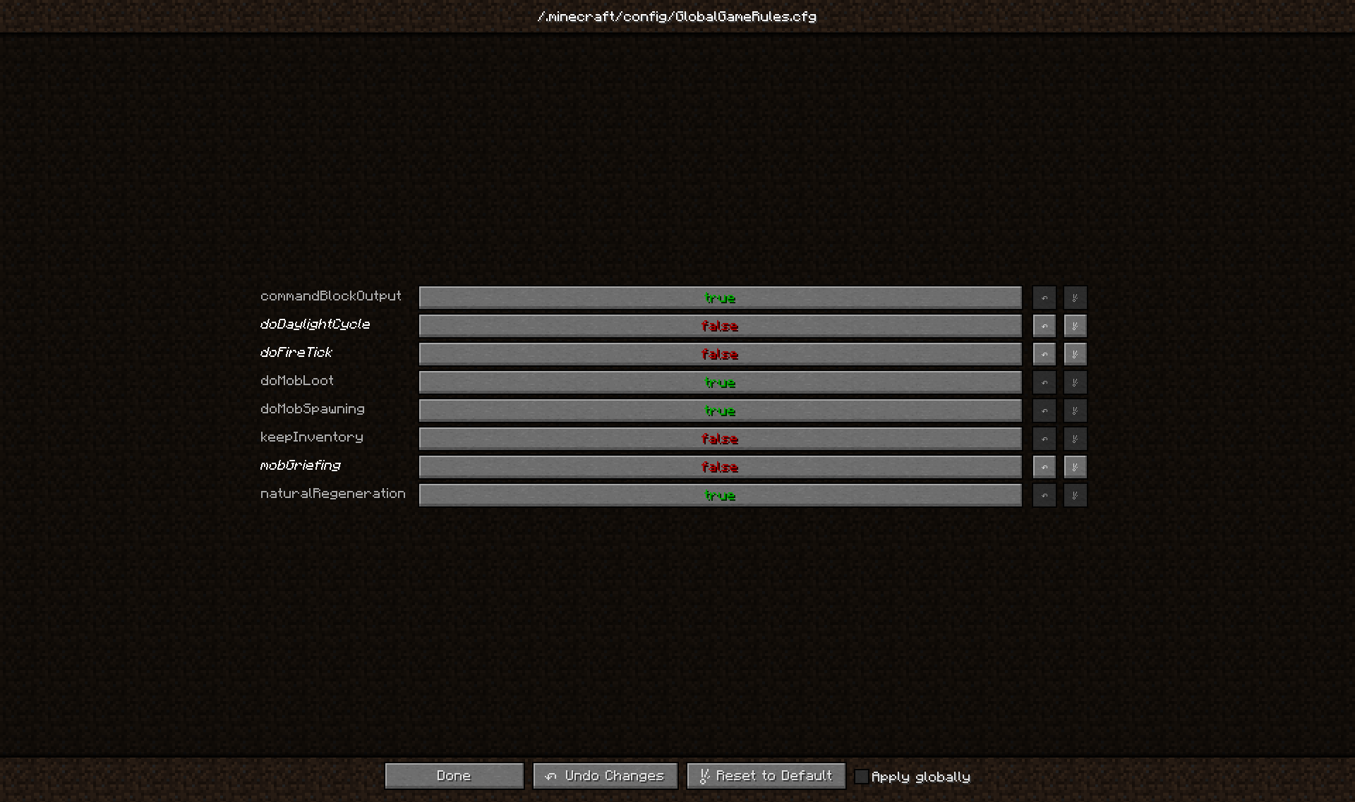 Configuration minecraft. Global gamerules. Список gamerule Minecraft 1.16.5. Configuration Mod 1.12.2. Папка в майн конфиг.