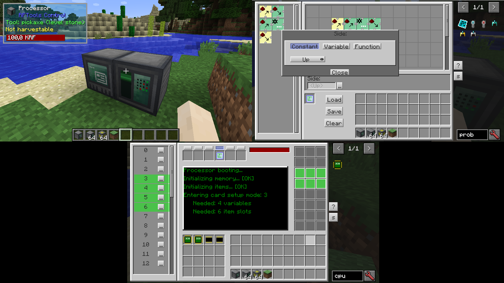 Hi, I would like to show you some progress screenshots for my new upcoming RFTools...
